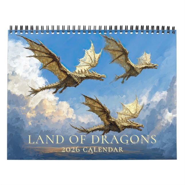 Epic Dragon Art Fantasy Calendar Kalender (Omslag)