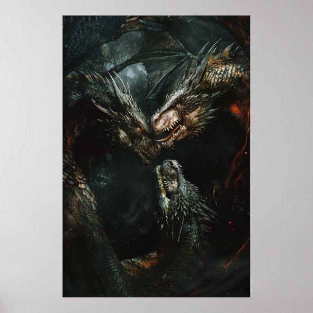 Epic Dragon Battle Fantasy Poster (Framsidan)