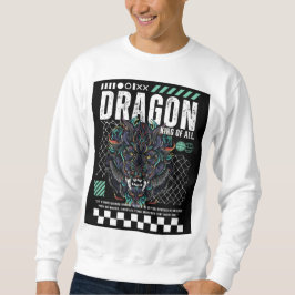 Epic Dragon Graphic T-Shirt Design Lång Ärmad Tröja