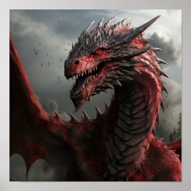 Epic Drogon Dragon Poster - Spel av Thrones Inspir (Framsidan)