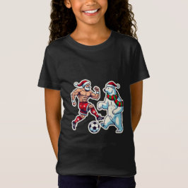 Epic Duel: Santa Claus vs. Polar Bear on the Socce T Shirt