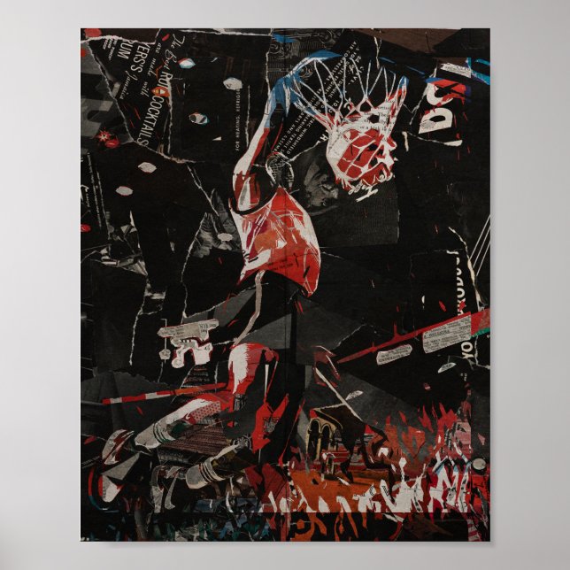 Epic Dunk Collage bascketball player Poster (Framsidan)