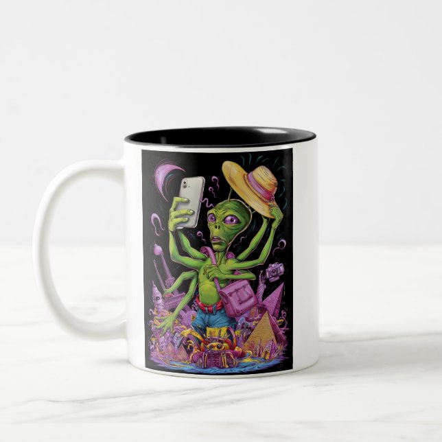 Epic Earth Selfie Två-Tonad Mugg (Vänster)