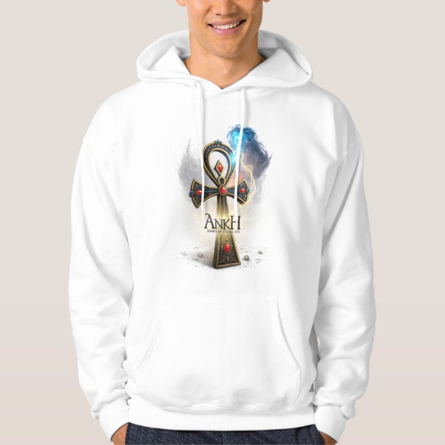 Epic Egyptian Ankh Hoodie – Fantasy Symbol of Eter (Framsida)