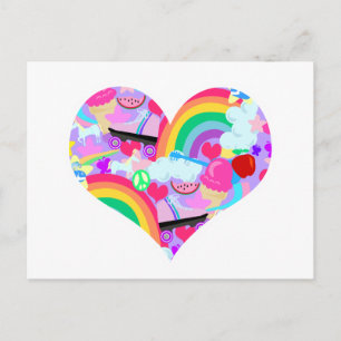 Epic Eighties Explosion Heart Vykort