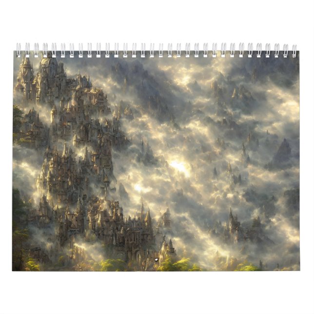 Epic eldin ring filmlandskap cyberpunk kalender (Omslag)