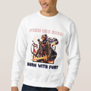 Epic Elven Warrior med flamande sword Lång Ärmad Tröja