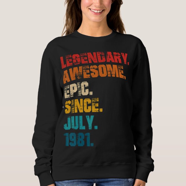 Epic Fantastisk Epic sedan juli 1981 Retro Stil T Shirt (Framsida)