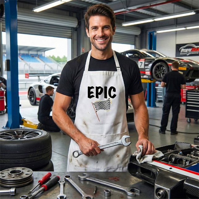 Epic Finish Line Checkered Racing Flag Förkläde (Skapare uppladdad)