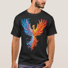 Epic Fire & Ice Phoenix - Mythical Elemental Bird T Shirt