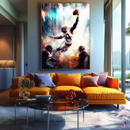 Epic Football Catch - Dynamic Sports Art Gridiron Canvastryck