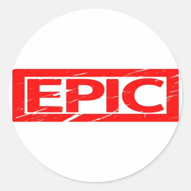 Epic Frimärke Runt Klistermärke (Framsida)
