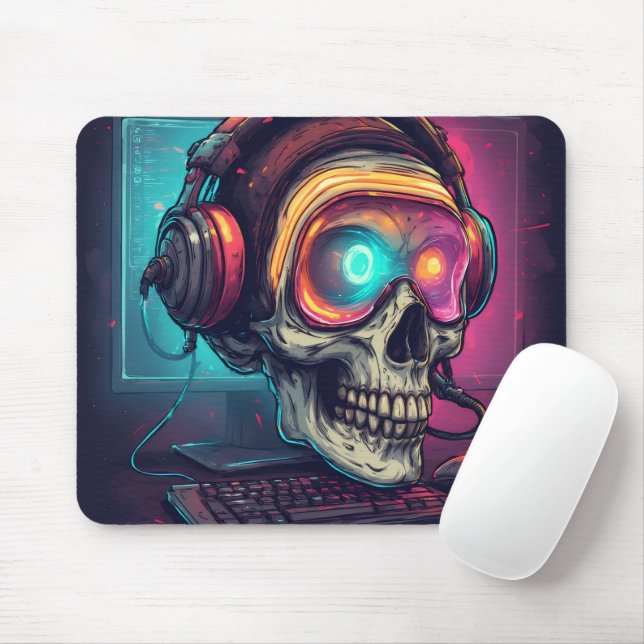 Epic Gamer Skull Mus Pad Musmatta (Med mus)