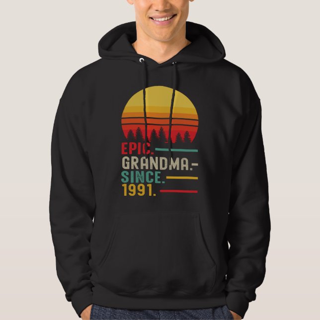 Epic Grandma Since 1991 Happy Mothers Day Hoodie (Framsida)