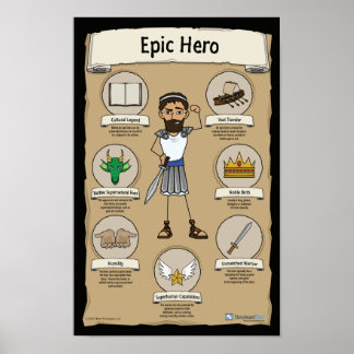 Epic Hero Classroom Poster - BLACK-bakgrund