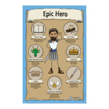 Epic Hero Classroom Poster - BLUE-bakgrund