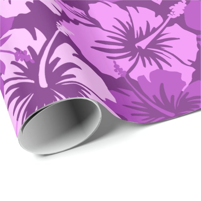 Epic Hibiscus Blommigt Hawaiian Wrapping Papper Presentpapper (Rullad Hörn)
