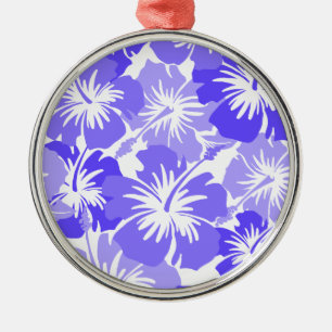 Epic Hibiscus Hawaiian Blommigt Aloha Shirt Print Julgransprydnad Metall