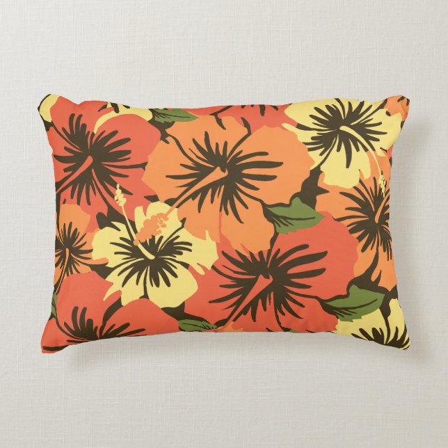 Epic Hibiscus Hawaiian Blommigt Aloha Shirt Print Prydnadskudde (Framsidan)