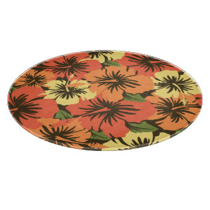 Epic Hibiscus Hawaiian Glass Clearboard