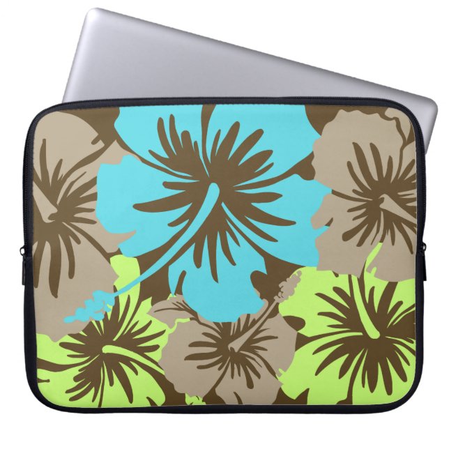 Epic Hibiscus Hawaiian Neoprene Wetdräe Laptop Sleeve (Framsidan)