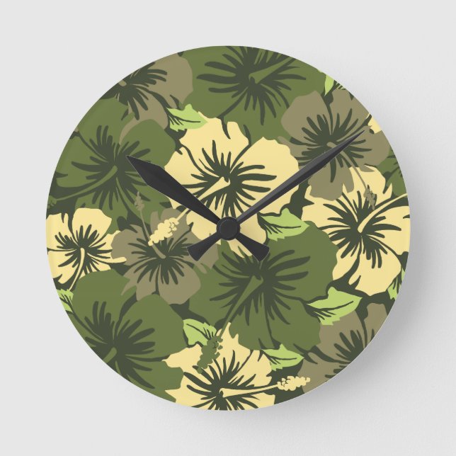 Epic Hibiscus Hawaiian Wall Clocks Rund Klocka (Framsida)