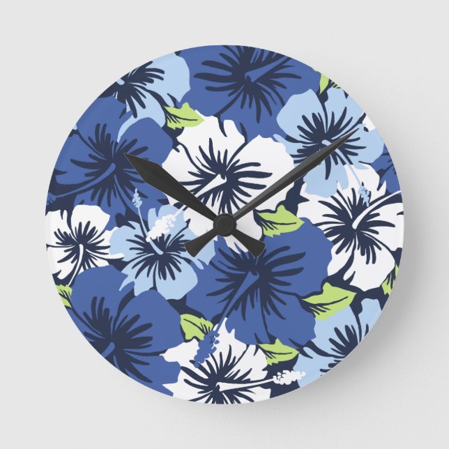 Epic Hibiscus Hawaiian Wall Clocks Rund Klocka (Framsida)