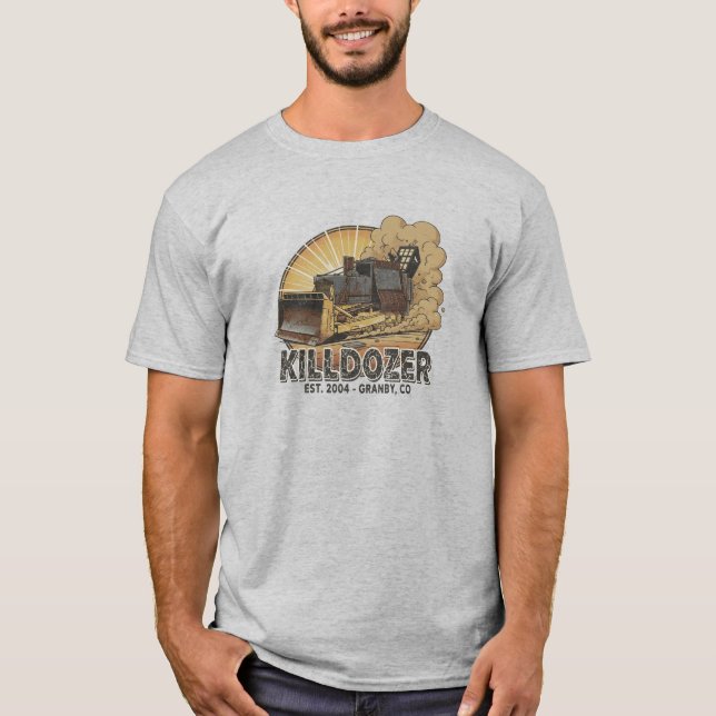 Epic Killdozer Tank T Shirt (Framsida)