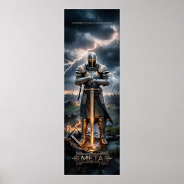 Epic Knight Warrior Digital Poster Medieval Fantas