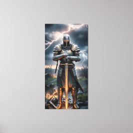Epic Knight Warrior Digital Poster Medieval Fantas Canvastryck