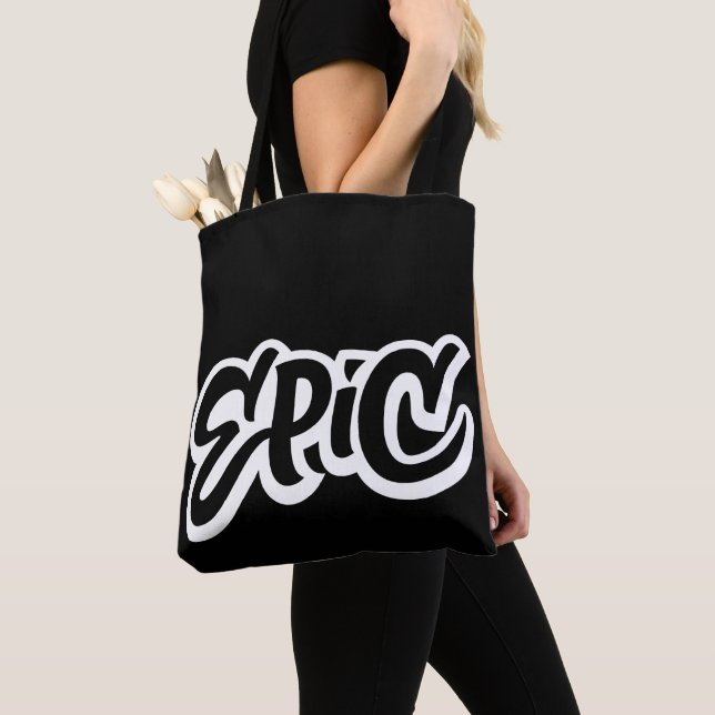 EPIC Lettering - Graffiti - BE Fantastisk Black Tygkasse (Närbild)
