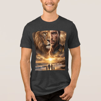 Epic Lion and Warrior Sunset T Shirt