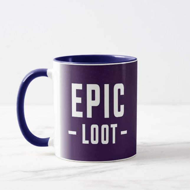 Epic Loot Gamer Lila White Tonåring Boy Slogan Mugg (Vänster)
