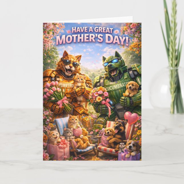 Epic love sci-fi Mother's Day greeting card Kort (Framsida)