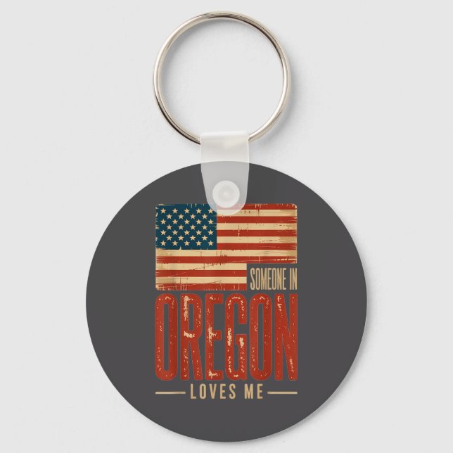 Epic Loves Flag US Oregon Someone Me Nyckelring (Framsida)