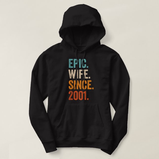 Epic Maka sedan 2001 21:a bröllop-årsdagen 21 år Hoodie (Design framsida)
