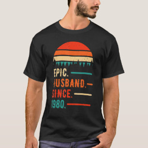 Epic Make sedan 1980 42 år 42:a Bröllop Anni T Shirt