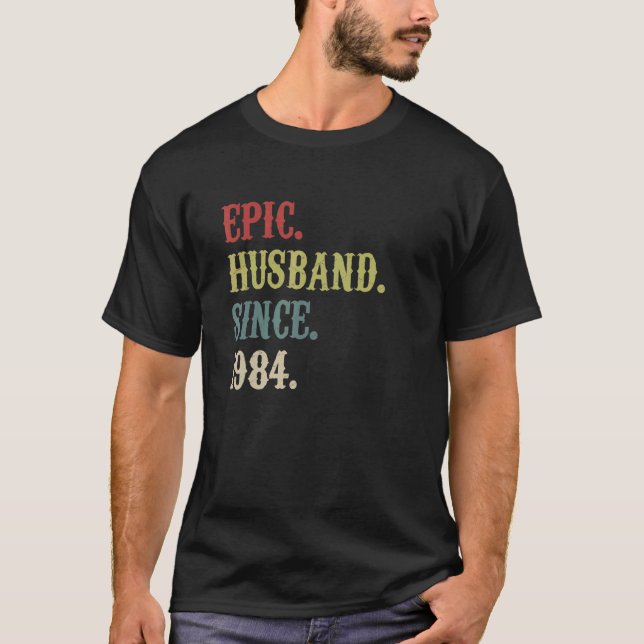 Epic Make sedan 1984: Retro 38:e Bröllop Anivers T Shirt (Framsida)