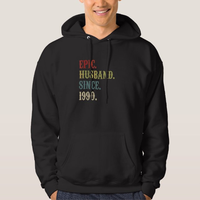 Epic Make sedan 1990: Retro 32:a Bröllop Anivers Hoodie (Framsida)