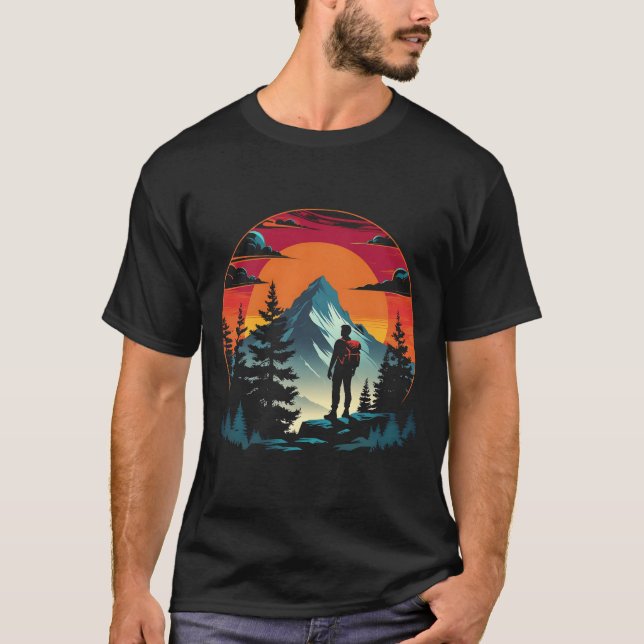 Epic Mountain Äventyr Silhouette t-shirt (Framsida)