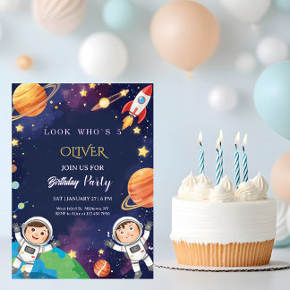 Epic Outer Space Kids Birthday  Inbjudningar
