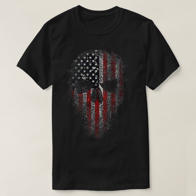 Epic Patriotic Skull American Flagga American Skul T Shirt (Design framsida)