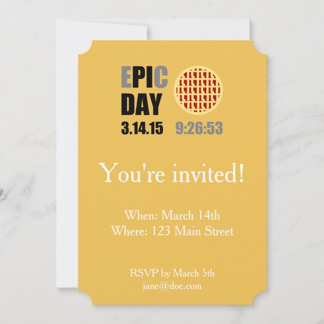 EPIC PI DAGY Party-inbjudningskort Inbjudningar (Framsida)