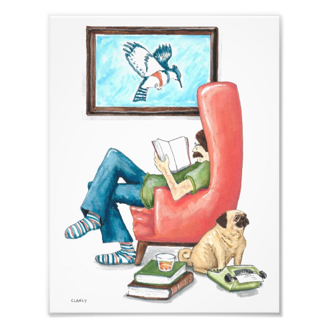 Epic Pug Kung Author art print Fototryck (Framsidan)