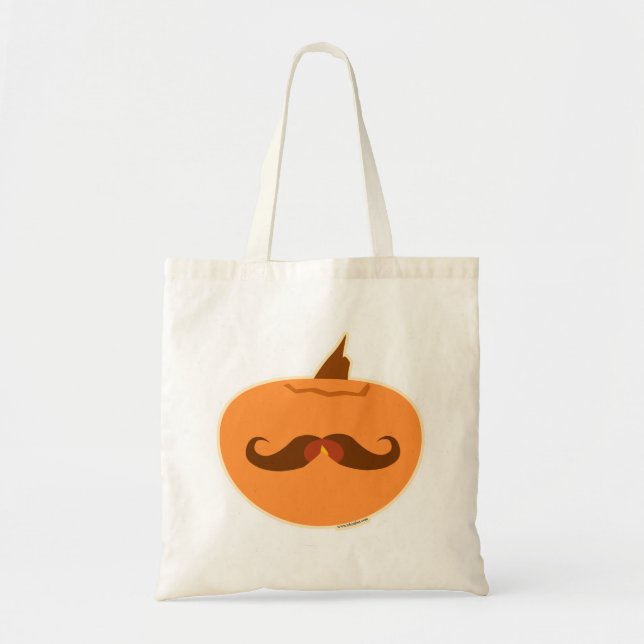 Epic Pumpkin Mustache Jack-O-Lantern Design Tygkasse (Framsidan)