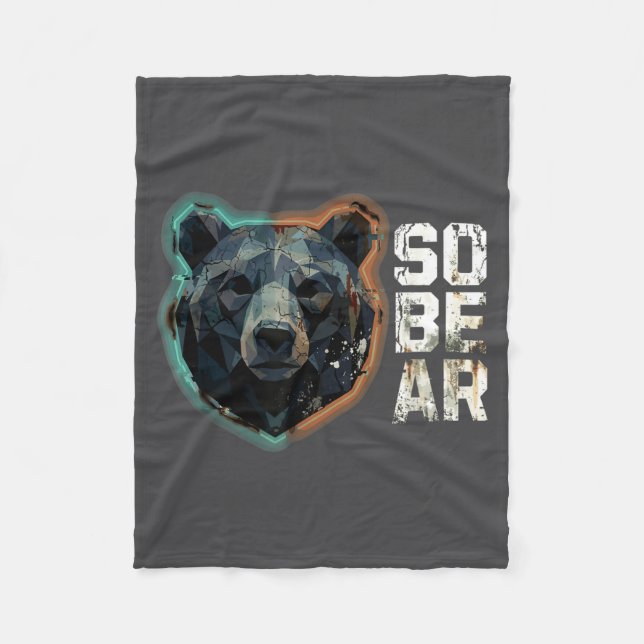 Epic Pun Sober Bear SoBear Recovery Sobriety Fleecefilt (Framsidan)