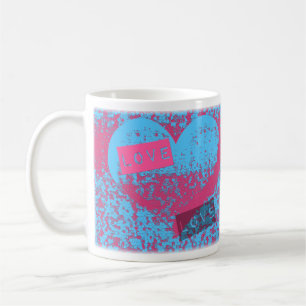 Epic Retro Färg Kärlek Heart Design Kaffemugg