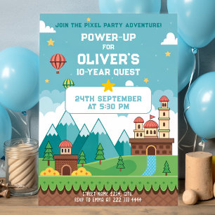 Epic Retro Game Party Inbjudningar