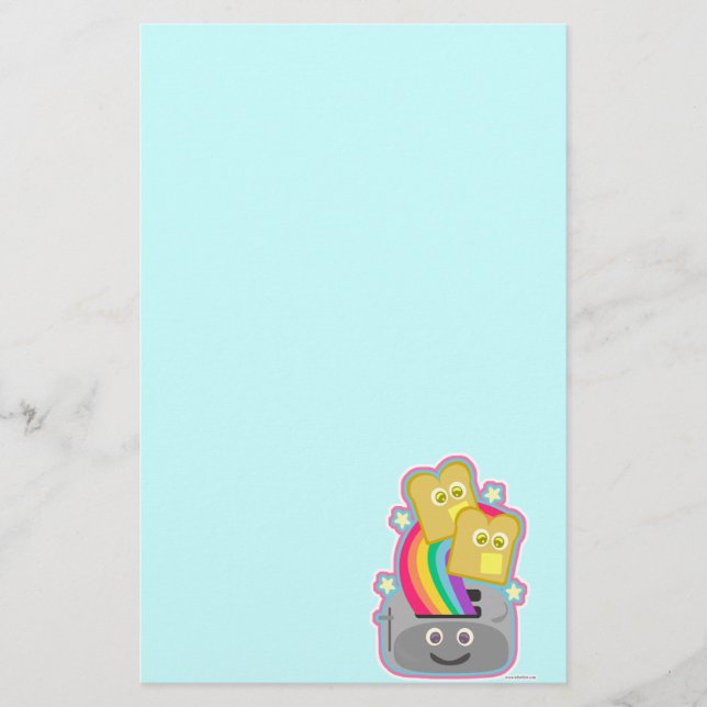 Epic Roligt Cute Kawaii Rainbow Toast Kärlek Art Brevpapper (Framsida)