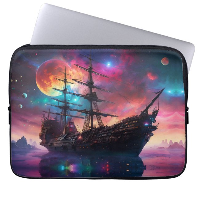 Epic Sailing Frakt Himmel and Planets Laptop Fodral (Framsidan)